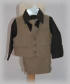 4 teiliges Westenset - beige mit braunem Hemd
