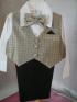 Schicke Westenkombination f�r Jungs - Hemd wei� oder creme, Hose schwarz, Weste und Fliege creme(gold)