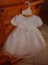 Taufkleid mit Organz und Perlen - wei�+ivorty