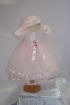 Taufkleid mit Hut - wei�, ivory, rose