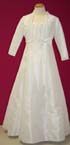 Kleid im Empierstiel aus Shantung - weiss+ivory
