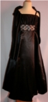 Konfirmationskleid und Tanzstundenabschlussballkleid+ Stola aus Satin - schwarz, burgund., pflaume, braun, wei� und ivory